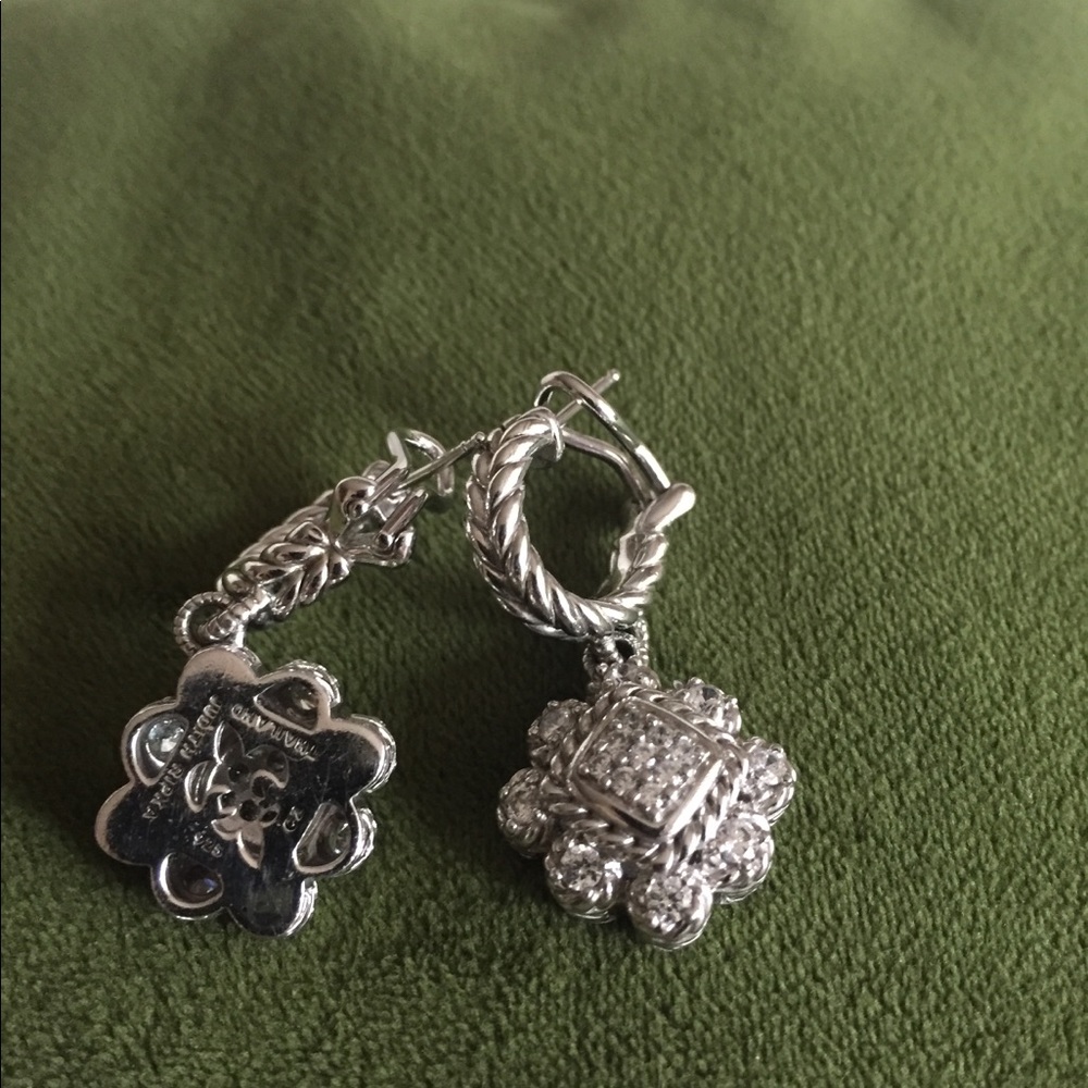 Judith Ripka Sterling Silver CZ Earrings